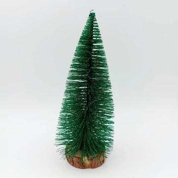 Zöld csillámos fenyőfa - 20 cm
