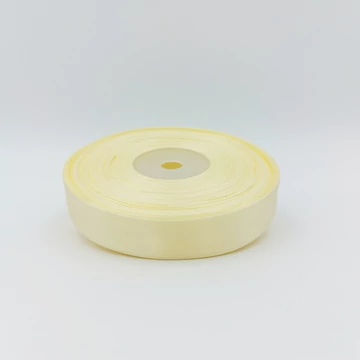 Szatén szalag pasztell sárga 6mm széles - több méretben