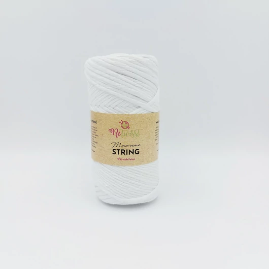 ReTwisst Macrame String fonal 3mm - fehér - 01