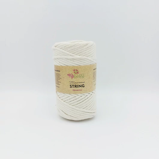 ReTwisst Macrame String fonal 3 mm - cukor fehér - 07