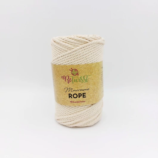 ReTwisst Macrame Rope fonal 4mm - natúr