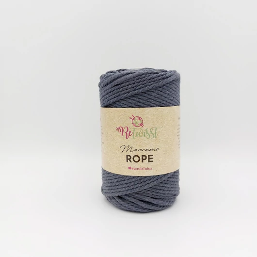 ReTwisst Macrame Rope fonal 4mm - sötétszürke