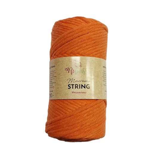 ReTwisst Macrame String fonal 3 mm - Narancs 26