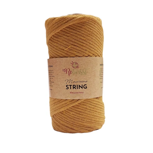 ReTwisst Macrame String fonal 3 mm - okker 33