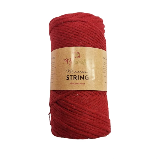 ReTwisst Macrame String fonal 3 mm - vörösbor 30