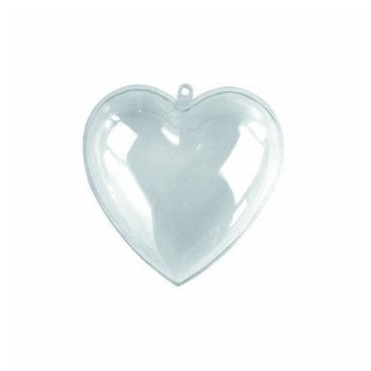 Víztiszta függeszthető akril szív- 8 cm